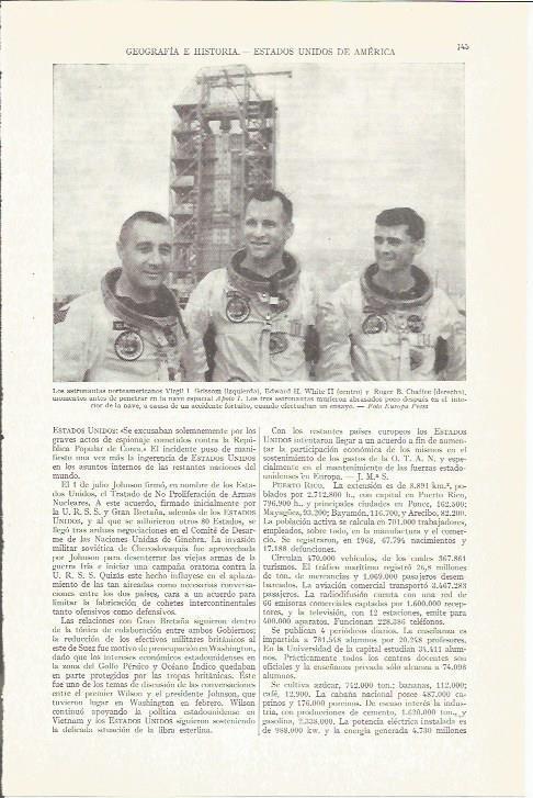 LAMINA ESPASA 37284: Astronautas norteamericanos del Apolo I