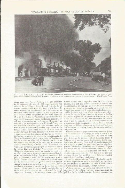 LAMINA ESPASA 37281: Distrubios en Detroit en julio de 1967