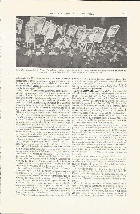 LAMINA ESPASA 37268: Campaña presidencial de Chile en 1968