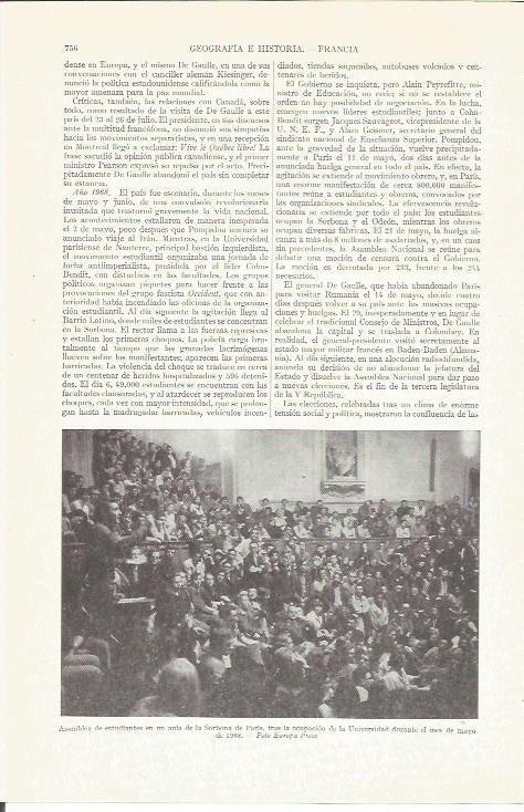 LAMINA ESPASA 37288: Asamblea de estudiantes en La Sorbone de Paris