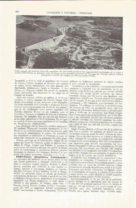 LAMINA ESPASA 37309: Presa de Rabagao en Protugal
