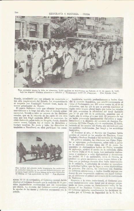 LAMINA ESPASA 37295: Manifestacion de mujeres en Calcuta en 1967