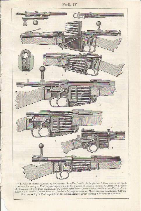 LAMINA ESPASA 37418: Fusil de repeticion M-89 de Suiza