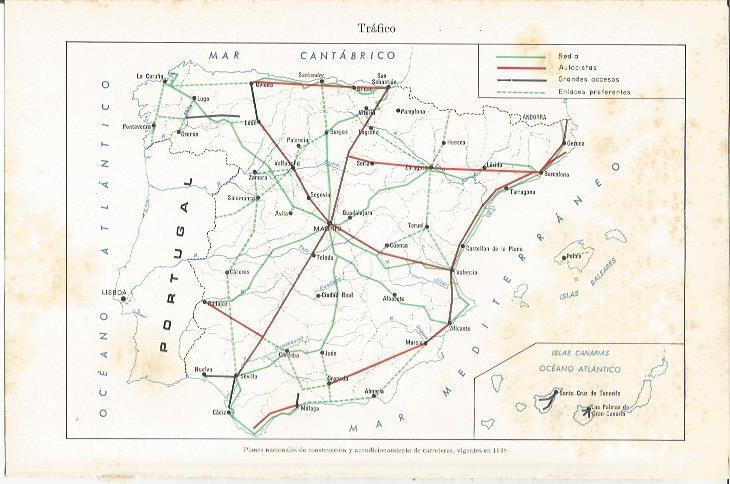 LAMINA ESPASA 37439: Mapa de trafico de España