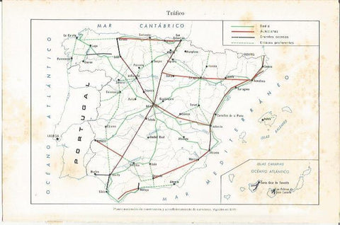 LAMINA ESPASA 37439: Mapa de trafico de España