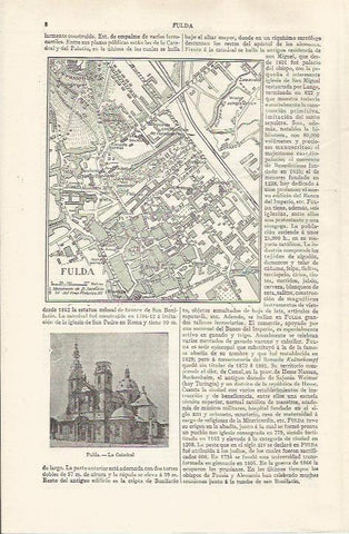 LAMINA ESPASA 37389: Plano de Fulda, Alemania