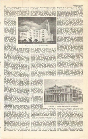 LAMINA 51622: Aduana y Palacio de Gobierno en Montevideo, Uruguay