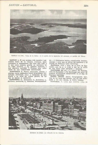 LAMINA 51558: Vistas de Santiago de Cuba y de Santiago de Chile