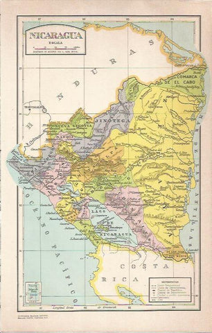 LAMINA 51712: Mapa de Nicaragua