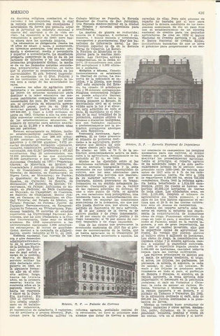 LAMINA 51696: Escuela Nacional de Ingenieros y Palacio de Correos en Mexico DF