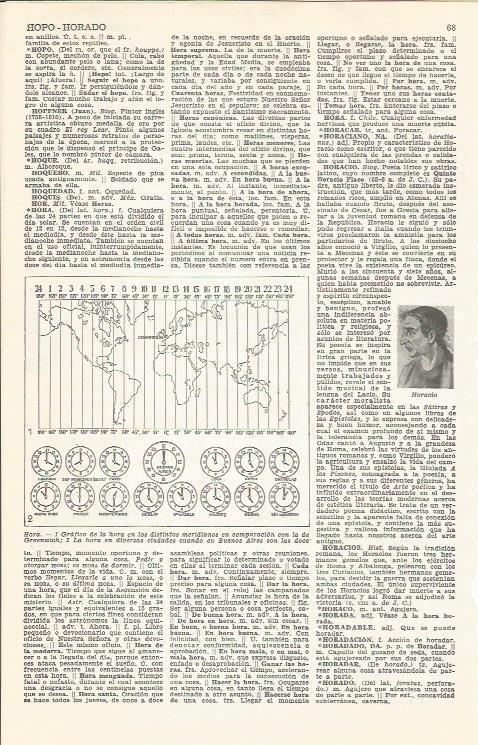 LAMINA 51651: Grafico del horario por los meridianos