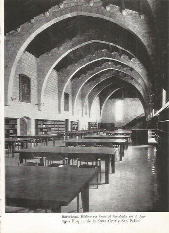 LAMINA 51423: Interior de la Biblioteca del Hospital de Santa Creu, Barcelona