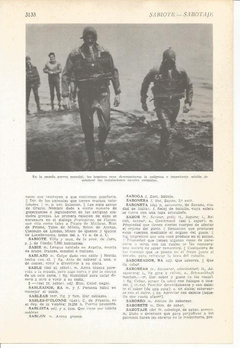 LAMINA 51530: Hombres rana de la Segunda Guerra Mundial