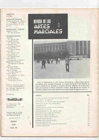 Revista: Budo num 025, enero 1976 revista de las artes marciales (LE FALTA LA CUBIERTA DELANTERA) - Tokui Waza El Especial, Long Beach - 75