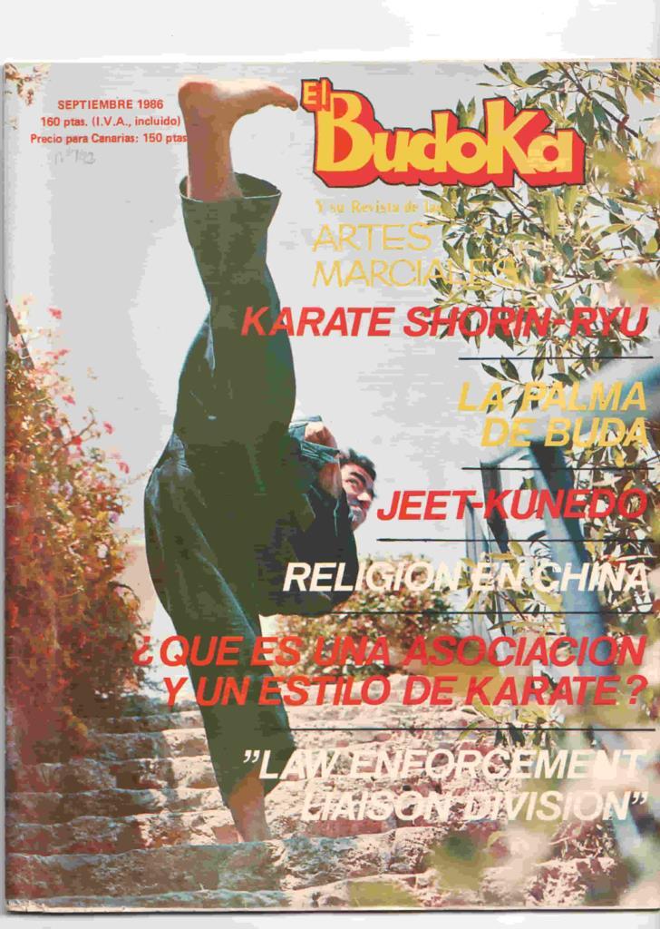 Revista: El Budoka num 142, septiembre 1986. Revista Artes Marciales. Articulo sobre el Jeet Kune Do, Kung Fu España primera de Europa 1986