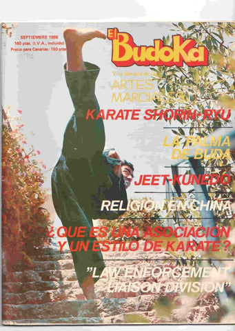 Revista: El Budoka num 142, septiembre 1986. Revista Artes Marciales. Articulo sobre el Jeet Kune Do, Kung Fu España primera de Europa 1986