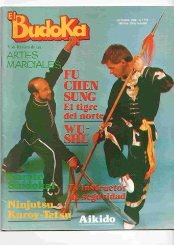Revista: El Budoka num 143, octubre 1986. Revista Artes Marciales. Portada: Fu Cheng Sung "El tigre del norte", Tecnicas de Judo-suelo