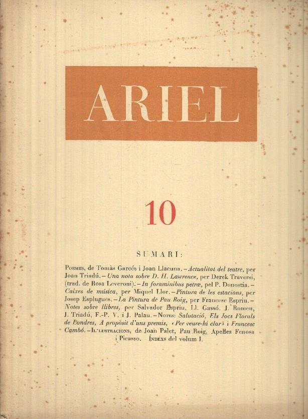 Ariel Revista de les Arts 10 Any II (Juny 1947) CATALÁN