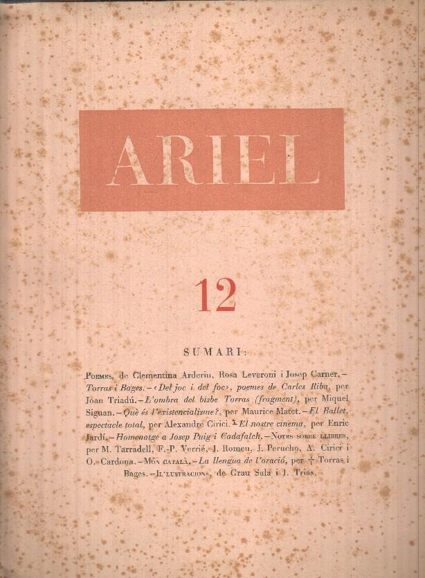 Ariel Revista de les Arts 12 Any II (Setembre-octubre 1947) CATALÁN