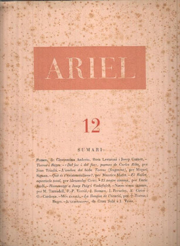 Ariel Revista de les Arts 12 Any II (Setembre-octubre 1947) CATALÁN