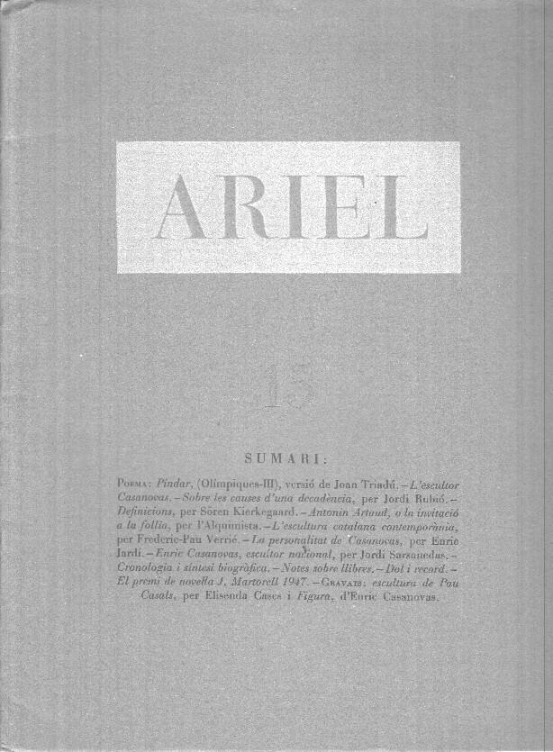 Ariel Revista de les Arts 15 Any III (febrer 1948) CATALÁN