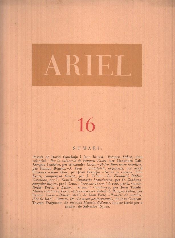 Ariel Revista de les Arts 16 Any III (abril 1948) CATALÁN