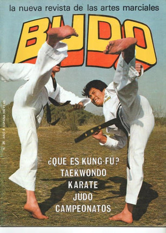 Revista: Budo num 25 año 4 (1980), la nueva revista de las artes marciales - Portada y entrevista al Maestro Yong-Tae Min 5º Dan de Tae-Kwon-do, Que es el Kung Fu por Jose Ma. Prat