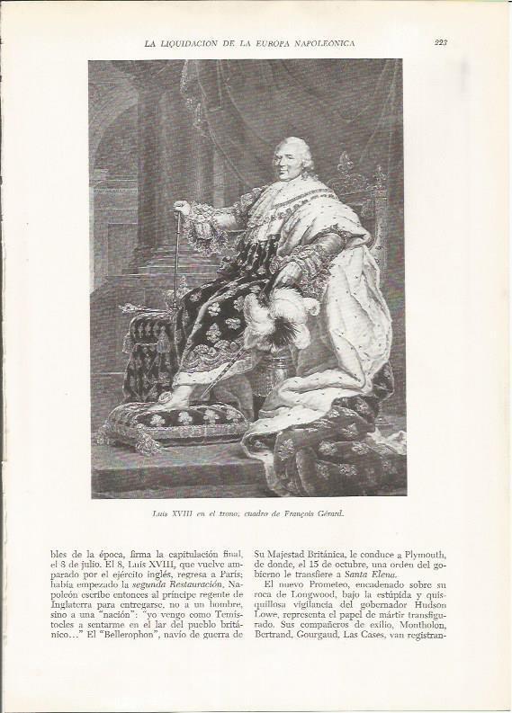 LAMINA 26119: Luis XVIII, por F. Gerard