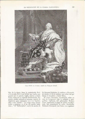LAMINA 26119: Luis XVIII, por F. Gerard