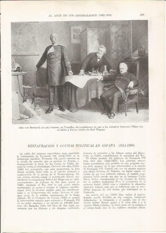 LAMINA 26137: Otto von Bismarck con los ministros de Francia, por K. Wagner