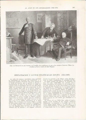 LAMINA 26137: Otto von Bismarck con los ministros de Francia, por K. Wagner