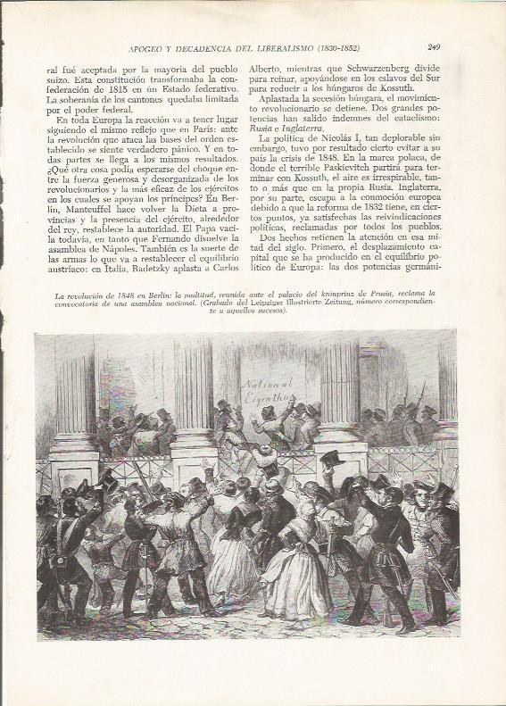 LAMINA 26129: La revolucion de Berlin de 1848, grabado de la epoca