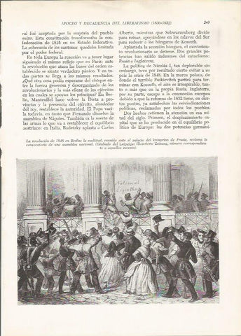 LAMINA 26129: La revolucion de Berlin de 1848, grabado de la epoca
