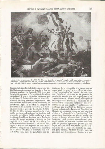 LAMINA 26125: La Libertad guiando al pueblo, por Delacroix