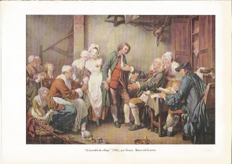 LAMINA 26071: L'accorde de village, por Greuze