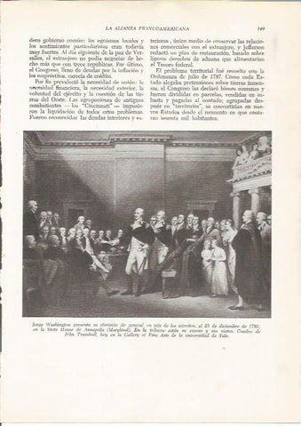 LAMINA 26091: Georges Washington presenta su dimision