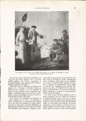 LAMINA 26085: Lord Robert Clive con el nabab de Bengala