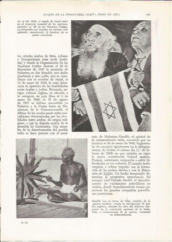 LAMINA 26233: Entrada de Israel en la ONU y Gandhi