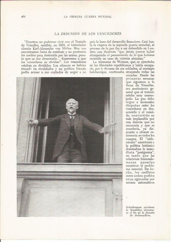 LAMINA 26196: Scheidemann proclama la Republica de Alemania