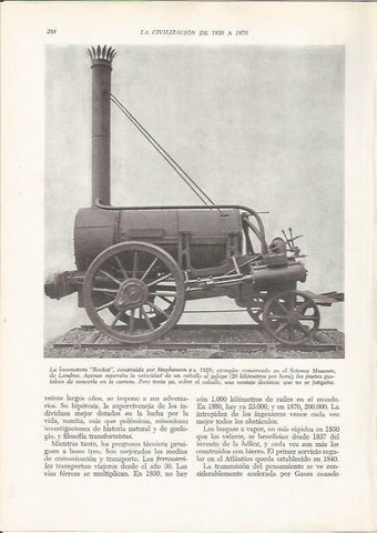 LAMINA 26148: La locomotora Rocket de Stephenson