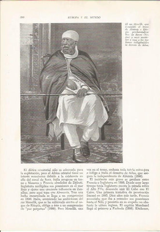 LAMINA 26157: El ras Menelik de Abisinia