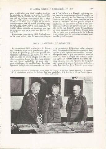 LAMINA 26187: Guillermo II en el Cuartel General en la Primera Guerra Mundial