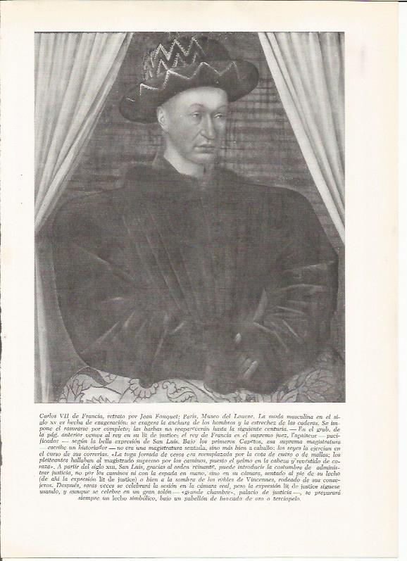 LAMINA 25932: Carlos VII de Francia, por Jean Fouquet