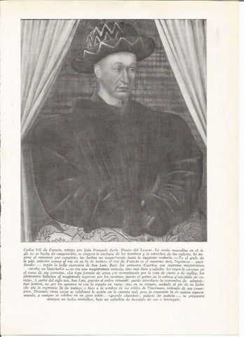 LAMINA 25932: Carlos VII de Francia, por Jean Fouquet