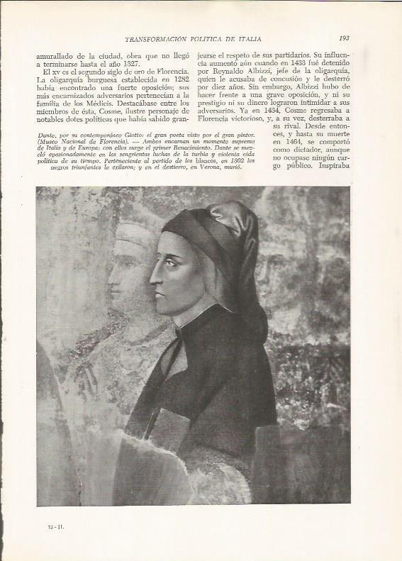LAMINA 26006: Dante, por Giotto