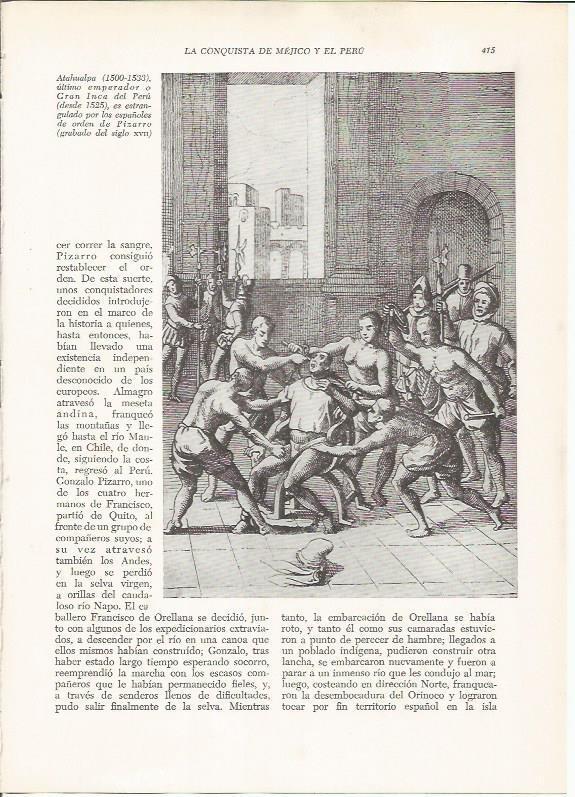 LAMINA 26005: Atahualpa estrangulado por orden de Pizarro