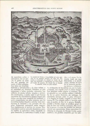 LAMINA 26003: Ciudad de Mexico, grabado del siglo XVI