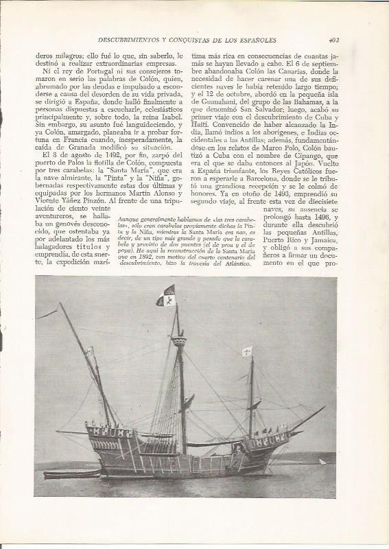 LAMINA 26001: Reconstruccion de la carabela Santa Maria