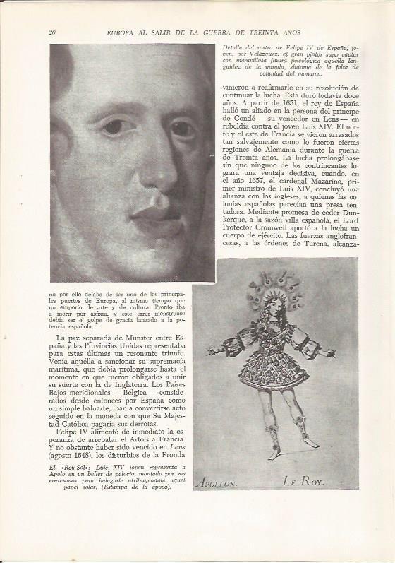 LAMINA 26040: Felipe IV de España y el Rey Sol