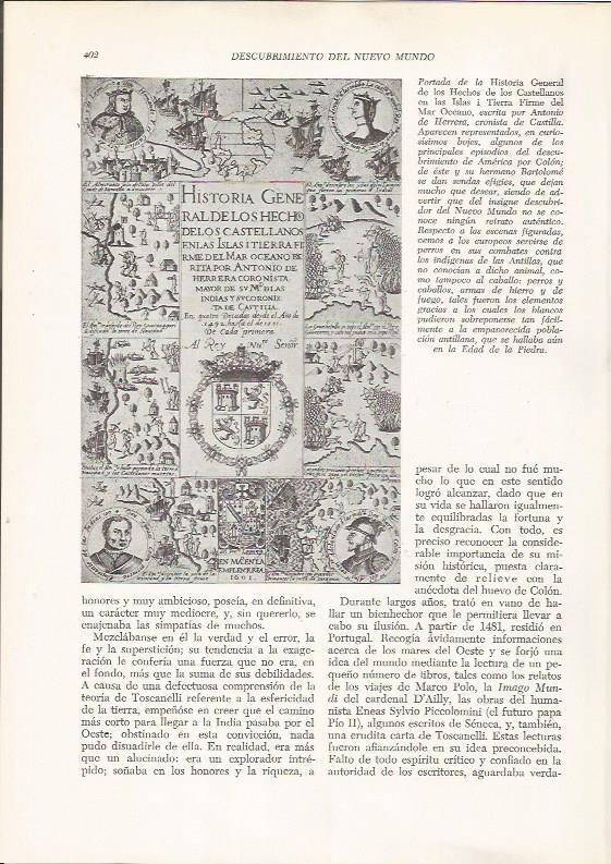 LAMINA 26000: Portada de la Historia General de los Hechos de los Castellanos en las Islas